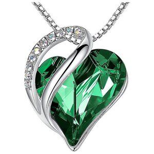 Necklaces for Women, Infinity Love Heart , May-Emerald Green